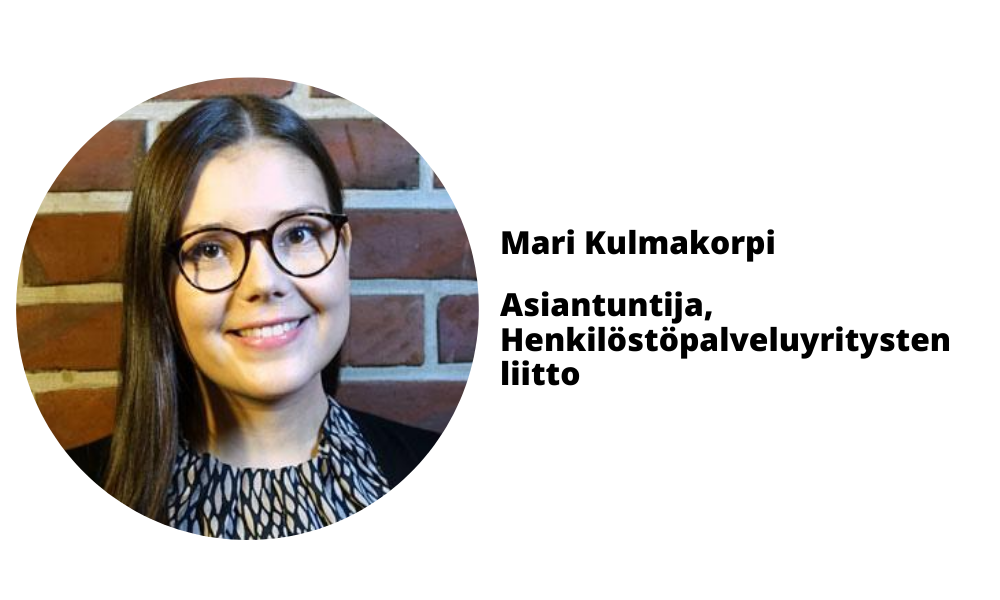 Henkilöstöpalveluyritysten liiton asiantuntija Mari Kulmakorpi